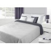 Bílo-šedý přehoz na manželskou postel se čtvercovým prošíváním