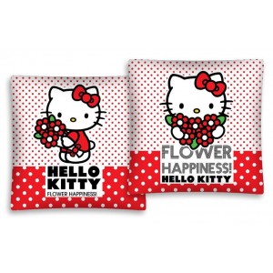 Hello Kitty červeno-bílý povlak na polštář