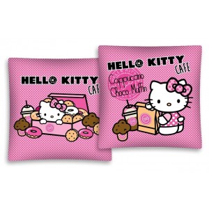 Hello Kitty Cafe růžový povlak na polštář s puntíky