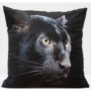 Luxusní povlak na polštář s motivem černé kočky