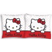 Měkký bílo-červený povlak na polštář s kočičkou Hello Kitty