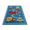 Modrý dětský koberec s autíčky