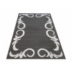 Elegantní koberec v šedé barvě s bílým ornamentem