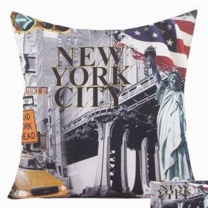 3D povlak na polštář New Yorku šedé barvy