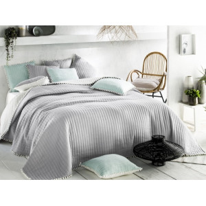 Přehoz na postel v šedé barvě 220 x 240 cm