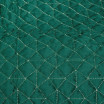 Luxusní zelený přehoz prošívaný hrubou zlatou nití 220 x 240 cm