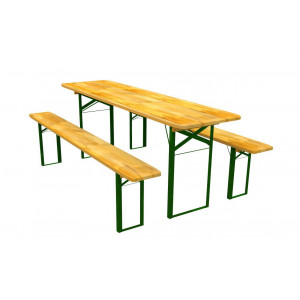 Stůl na zahradu se dvěma lavičkami 60 x 220 cm