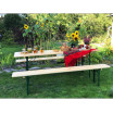 Velký zahradní stůl s borovicového dřeva s lavičkami 80 x 220 cm