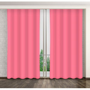 Růžový závěs na okna bez motivu 160 x 260 cm