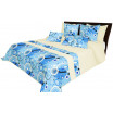 Kvalitní modrý přehoz na postel s dekoračním prošíváním
