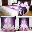 Bílo-fialový dekorační set do ložnice s motýly a leknín