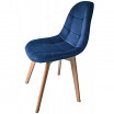 Modrá designová židle s čalouněním do kuchyně