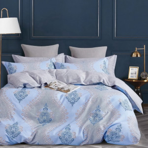 Luxusní ornamentální modré bavlněné ložní povlečení
