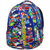 Třídílný set školní tašky batohu pro chlapce s trendy potiskem fotbalu