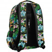 Černá školní taška s květinovým motivem
