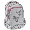 Krásná trojčasťová dívčí školní taška s ptáčky