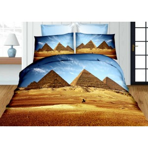  Pyramidy modro hnědé povlečení na postel