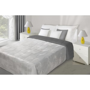 Stříbrno šedý oboustranný přehoz na postel