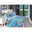  Modré povlečení na postel s barevným květovým vzorem