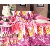  Růžový povlak na postel se vzorem květin