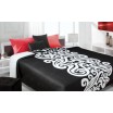 Moderní a luxusní oboustranný přehoz na postel černý s bílým vzorem