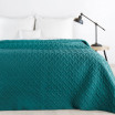 Krásný jednobarevný přehoz na postel v tyrkysové barvě