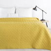 Krásný jednobarevný přehoz na postel v žluté barvě