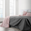 Šedo-růžový oboustranný prošívaný přehoz na postel