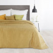 Luxusní velurový přehoz na postel hořčicově žluté barvy