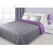 Stříbrno fialové prošívané oboustranné přehozy na postel