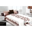 Moderní a luxusní oboustranný přehoz na postel hnědý s krémovým vzorem