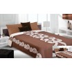 Moderní a luxusní oboustranný přehoz na postel hnědý s krémovým vzorem