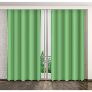 Dekorační jednobarevné závěsy do ložnice zelené barvy