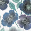 Květinový dekorační závěs do obýváku modré barvy