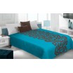 Moderní a luxusní oboustranný přehoz na postel hnědý s modrým vzorem