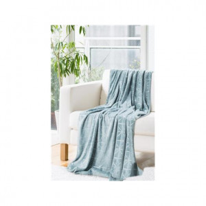 Jemná dekorační deka přehoz bleděmodré barvy 150 x 200 cm