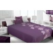 Moderní a luxusní oboustranný přehoz na postel s fialovými květy