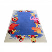 Modrý koberec se zvířátky do dětského pokoje