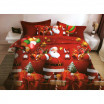 Červené vánoční povlečení na postel s motivem mikuláše
