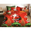 Povlečení na postel s vánočním motivem v červené barvě