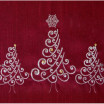 Vánoční ubrus červené barvy s motivem vánočních stromků