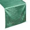 Vánoční sametová štola na stůl zelené barvy