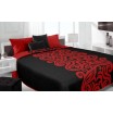 Moderní a luxusní oboustranný přehoz na postel červený s černým vzorem
