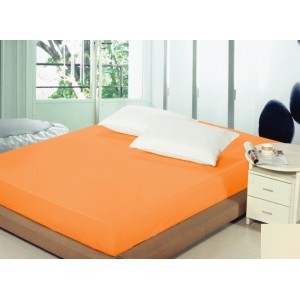 Prostěradla na postel světle oranžové barvy