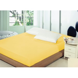 Bavlněné žluté prostěradlo na postel