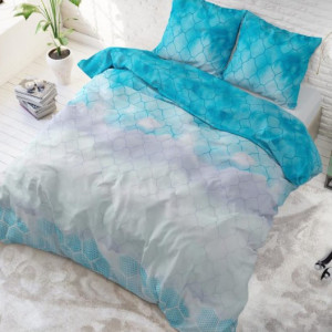 Elegantní modré povlečení z bavlny 200 x 220 cm