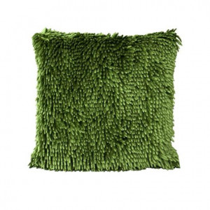 Třásňová povlak na polštář olivově zelené barvy 40 x 40 cm