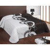 Moderní a luxusní oboustranný přehoz na postel hnědý s bílým vzory