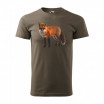 Lovecké pánské bavlněné tričko s originálním potiskem lišky