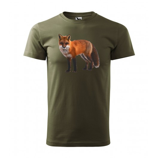 Lovecké pánské bavlněné tričko s originálním potiskem lišky